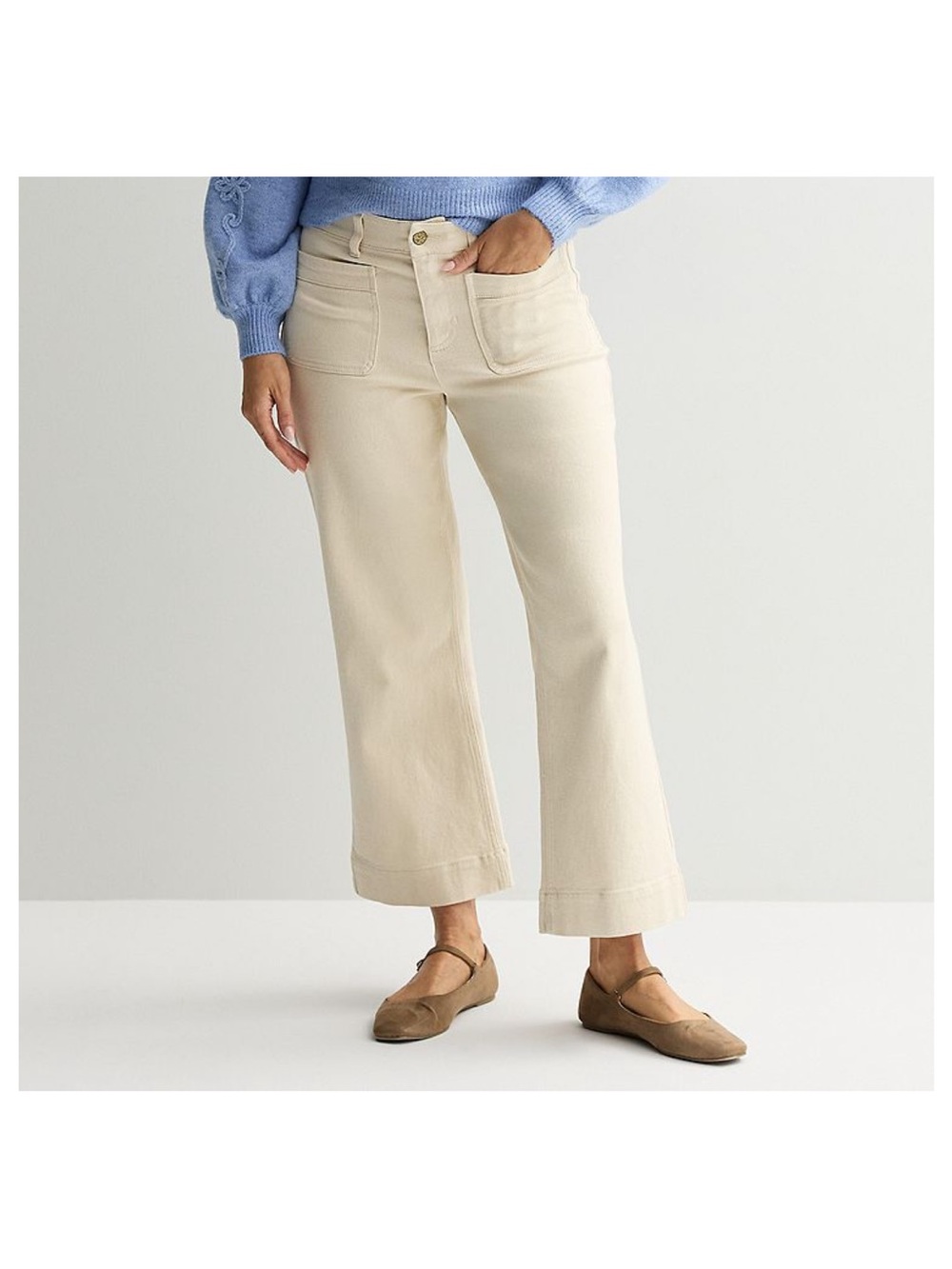 Draper James Cream Casual Trousers